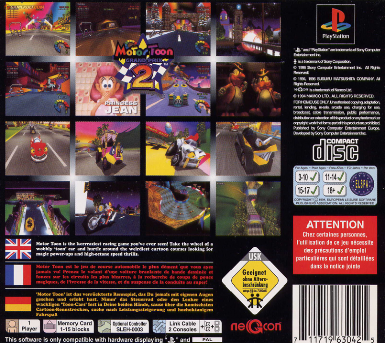 Motor Toon Grand Prix 2 — box-2D-back (EU)