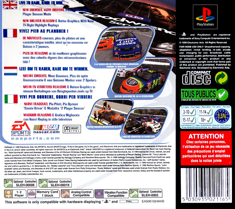 Nascar 2000 — box-2D-back (EU)