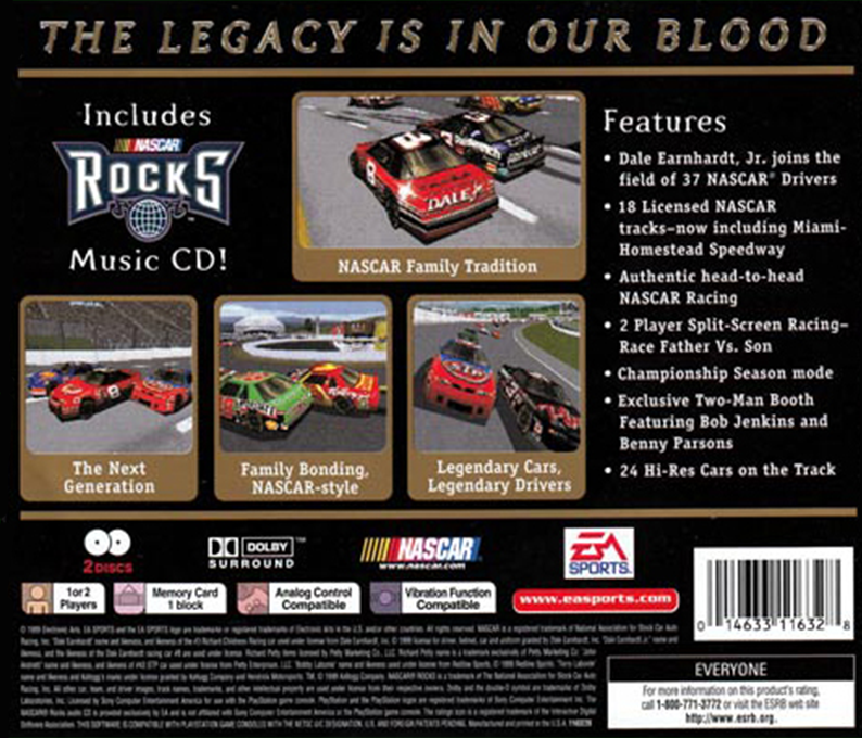 Nascar 99 Legacy — box-2D-back (US)