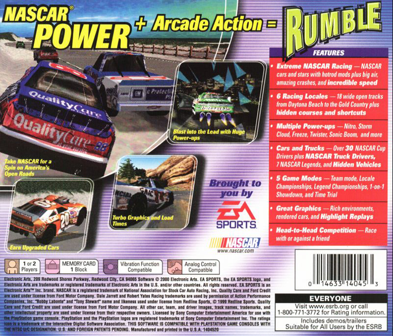 Nascar Rumble — box-2D-back (US)