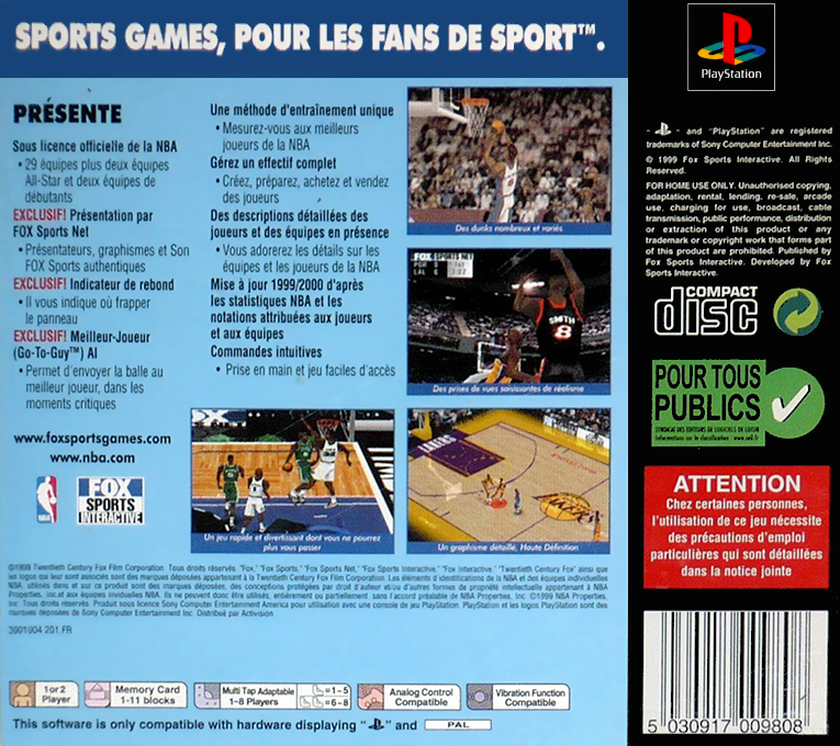 Nba Basketball 2000 — box-2D-back (FR)