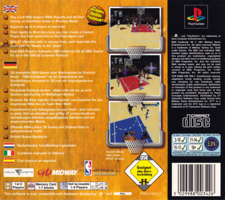 Nba Fastbreak '98 — box-2D-back (EU)