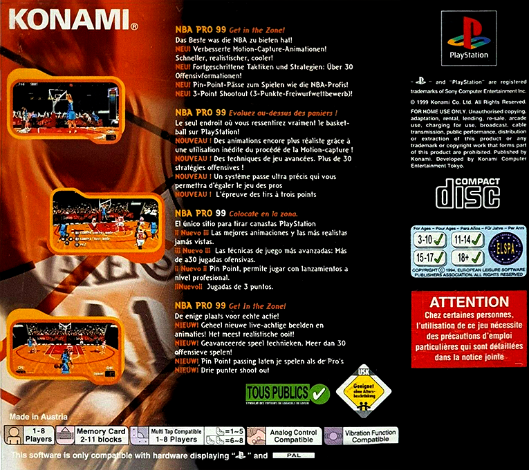Nba Pro '99 — box-2D-back (EU)