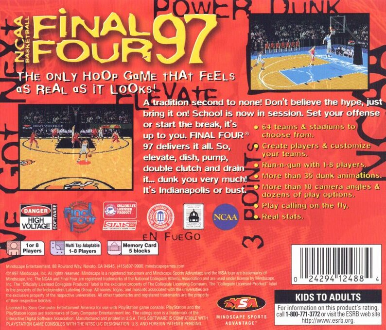 NCAA Basketball Final Four 97 — box-2D-back (US)