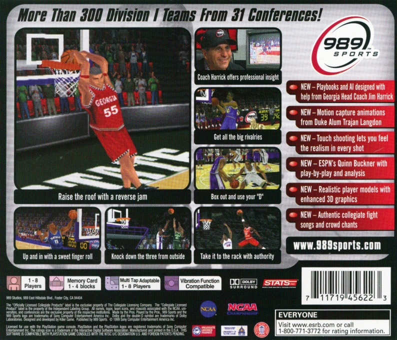 Ncaa Final Four 2000 — box-2D-back (US)