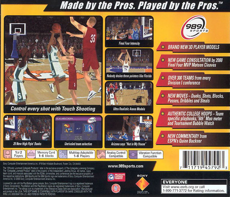 Ncaa Final Four 2001 — box-2D-back (US)