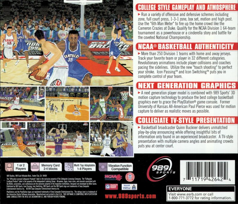 NCAA Final Four 99 — box-2D-back (US)