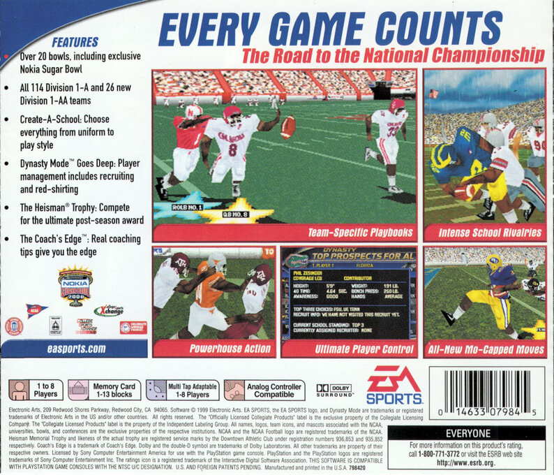 Ncaa Football 2000 — box-2D-back (US)