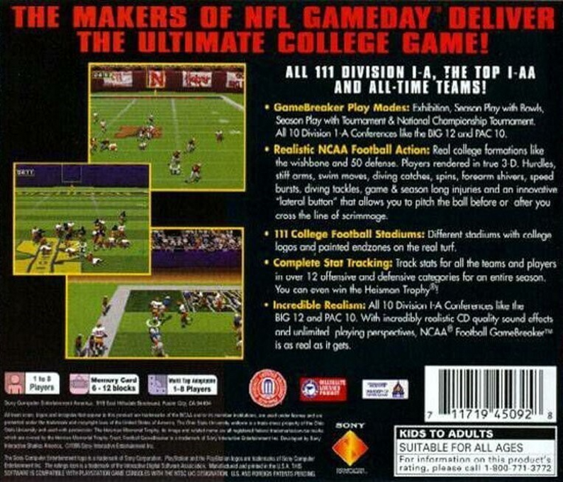 Ncaa Football Gamebreaker — box-2D-back (US)