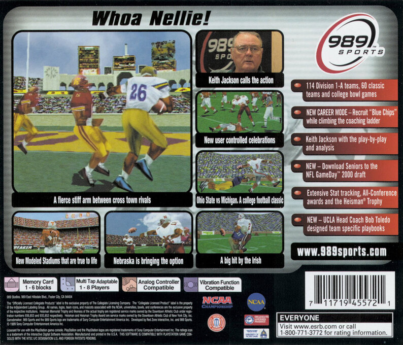 Ncaa Gamebreaker 2000 — box-2D-back (US)