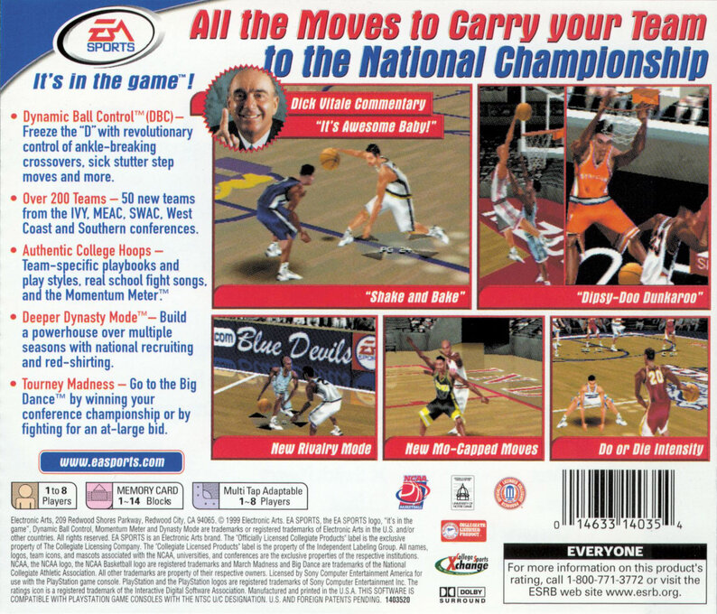 Ncaa March Madness 2000 — box-2D-back (US)