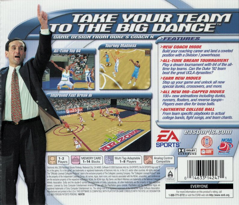 Ncaa March Madness 2001 — box-2D-back (US)