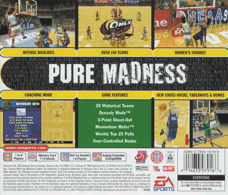 Ncaa March Madness 99 — box-2D-back (US)