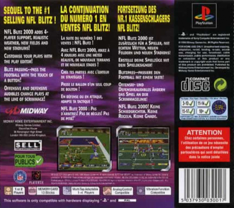 Nfl Blitz 2000 — box-2D-back (EU)
