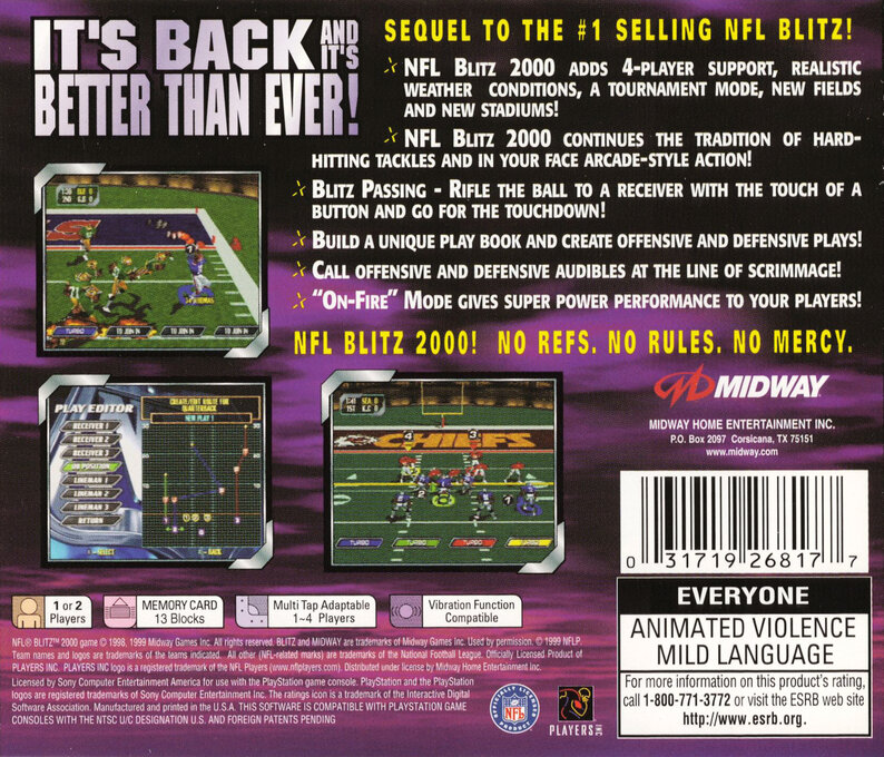 Nfl Blitz 2000 — box-2D-back (US)