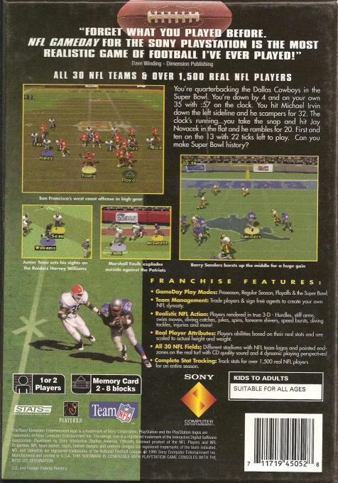 Nfl Gameday — box-2D-back (AME)