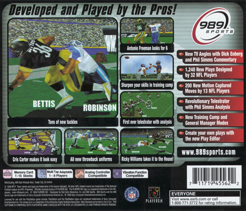 Nfl Gameday 2000 — box-2D-back (US)