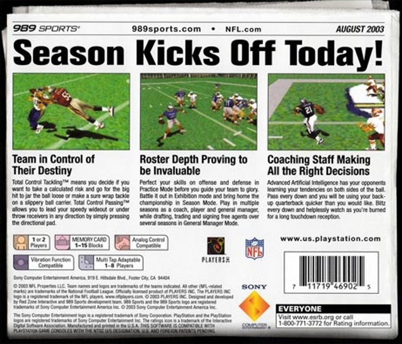 Nfl Gameday 2004 — box-2D-back (US)