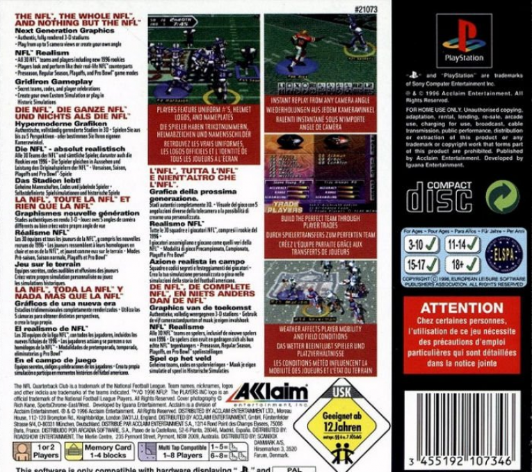NFL Quarterback Club 97 — box-2D-back (EU)