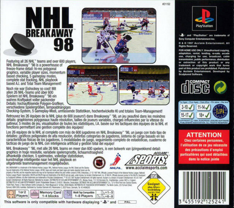 Nhl Breakaway 98 — box-2D-back (EU)