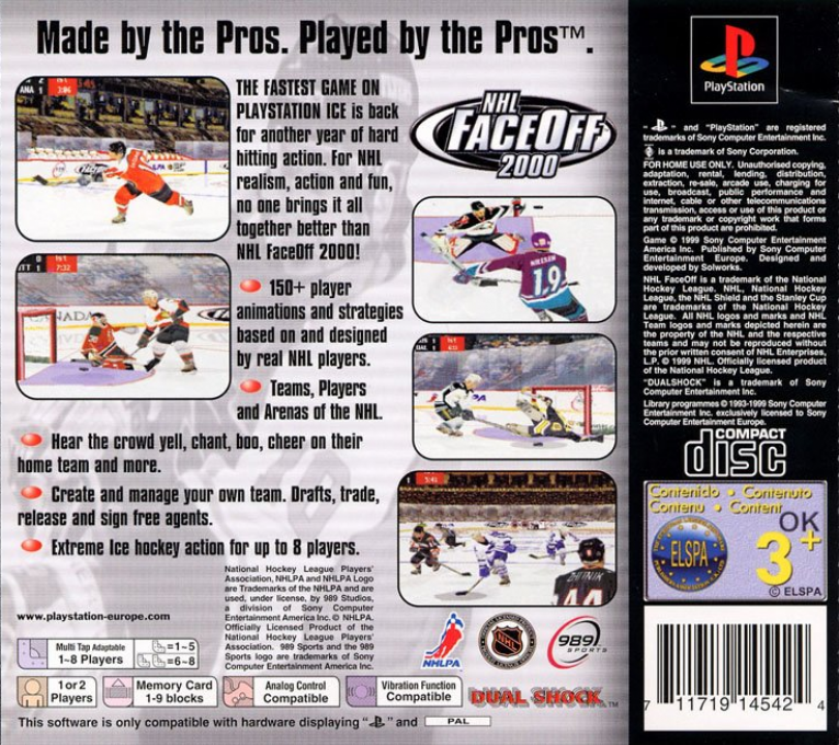 Nhl Faceoff 2000 — box-2D-back (EU)