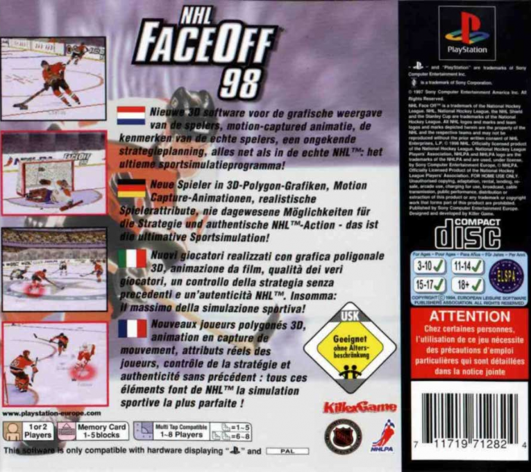 Nhl Faceoff 98 — box-2D-back (EU)