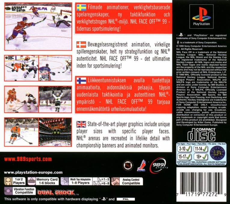 Nhl Faceoff 99 — box-2D-back (EU)