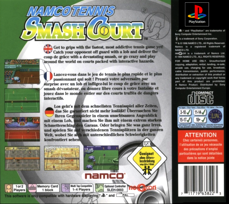 Namco Tennis Smash Court — box-2D-back (EU)