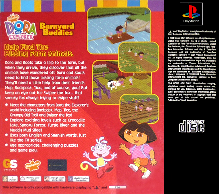 Dora The Explorer - Barnyard Buddies — box-2D-back (EU)