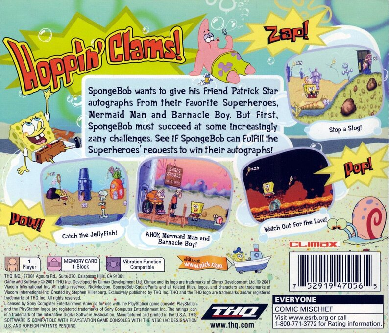 Spongebob Squarepants - Supersponge — box-2D-back (US)