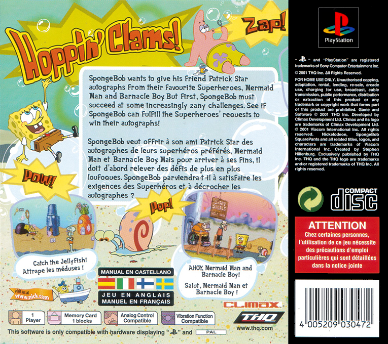 Spongebob Squarepants - Supersponge — box-2D-back (EU)
