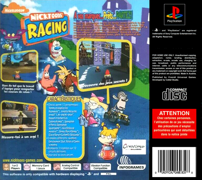 Nicktoons Racing — box-2D-back (FR)