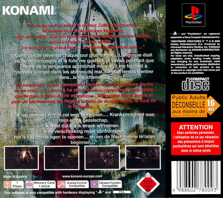 Nightmare Creatures 2 — box-2D-back (EU)