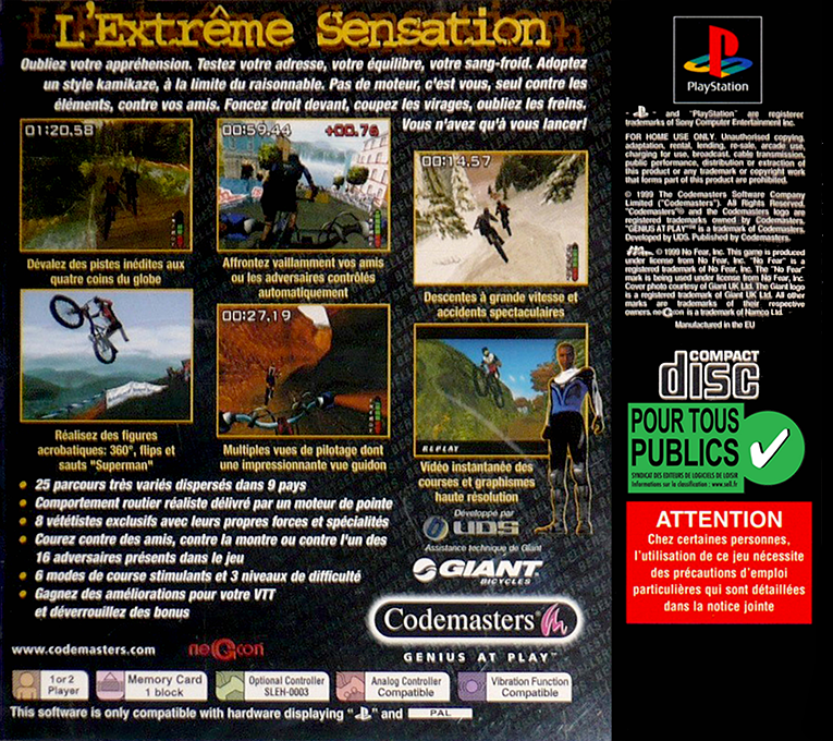No Fear Downhill Mountain Biking — box-2D-back (FR)