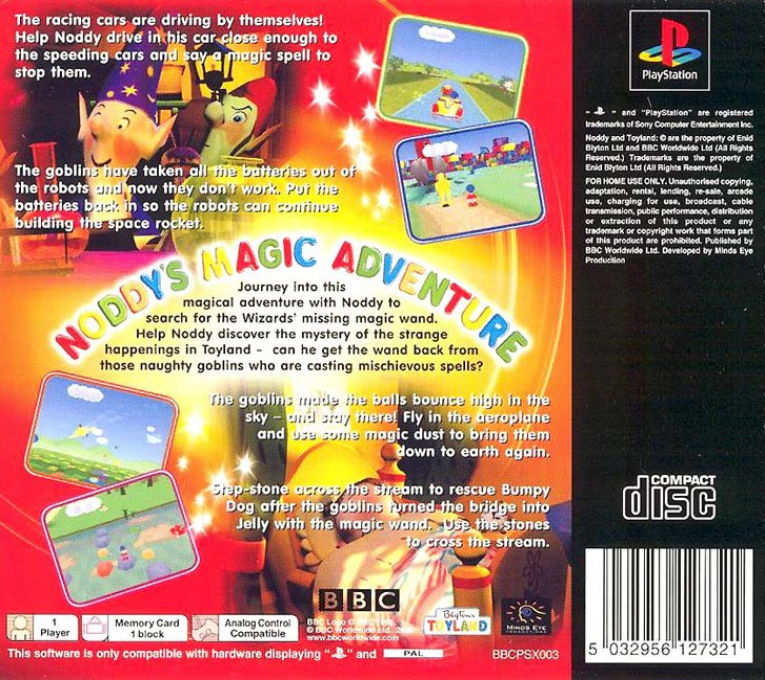 Noddy's Magic Adventure — box-2D-back (EU)