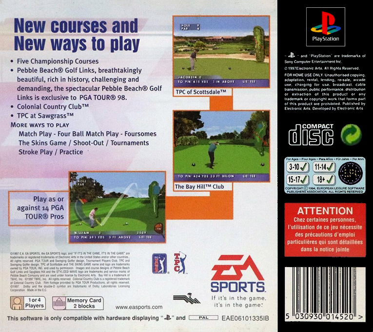 Pga Tour 98 — box-2D-back (EU)