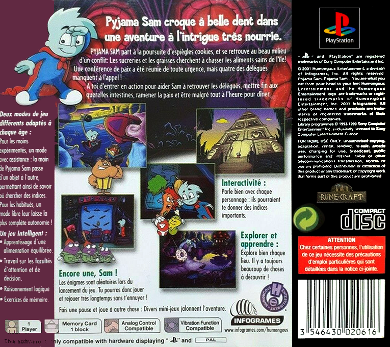 Pajama Sam - You Are What You Eat From Your Head To Your Feet — box-2D-back (FR)