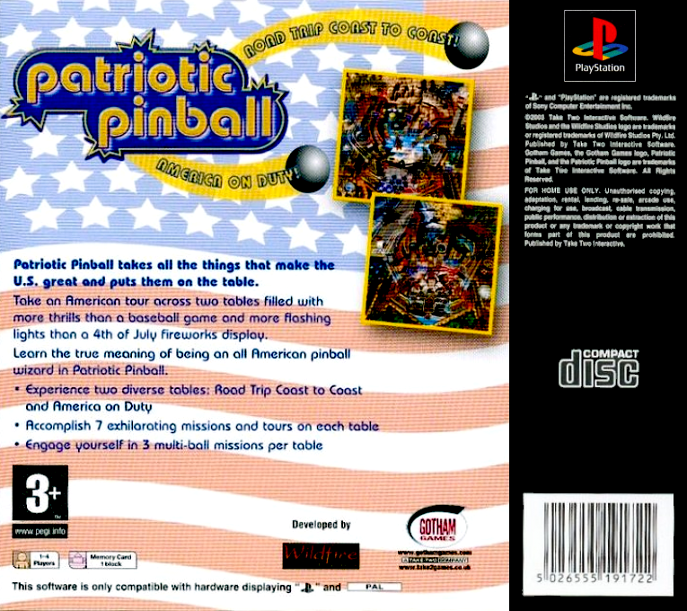 Patriotic Pinball — box-2D-back (EU)