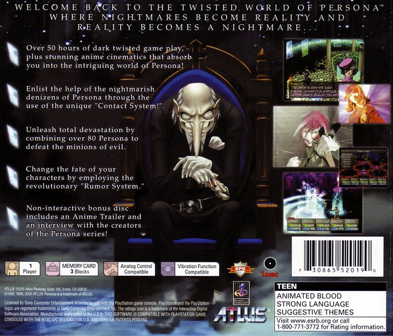 Persona 2 - Eternal Punishment — box-2D-back (US)