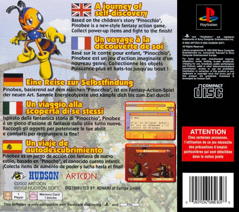 Pinobee — box-2D-back (EU)