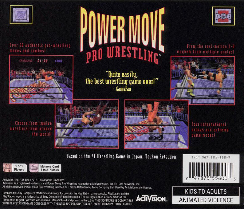 Power Move Pro Wrestling — box-2D-back (US)