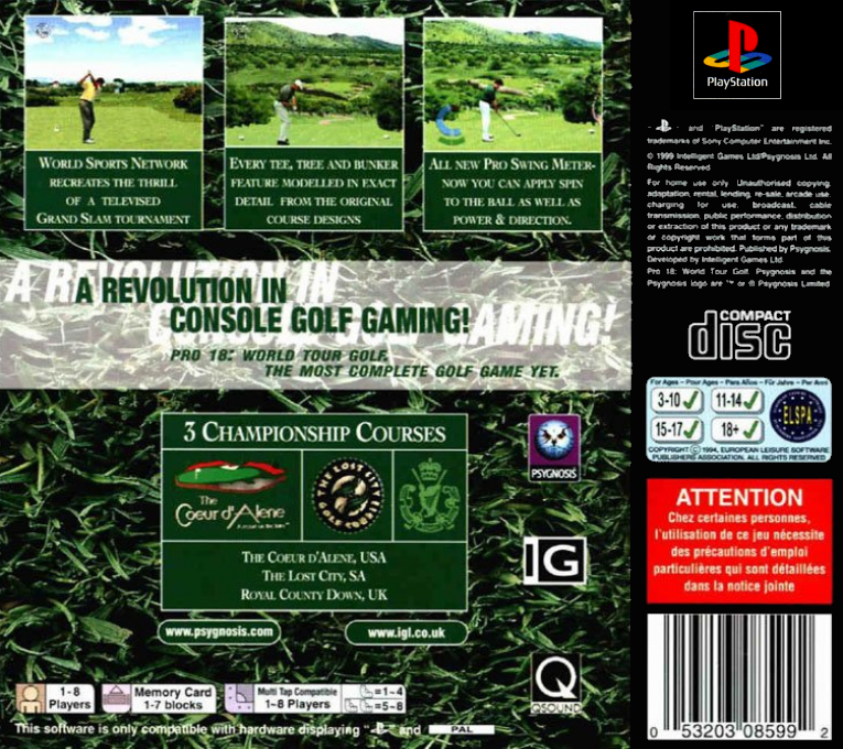 Pro 18 World Tour Golf — box-2D-back (EU)