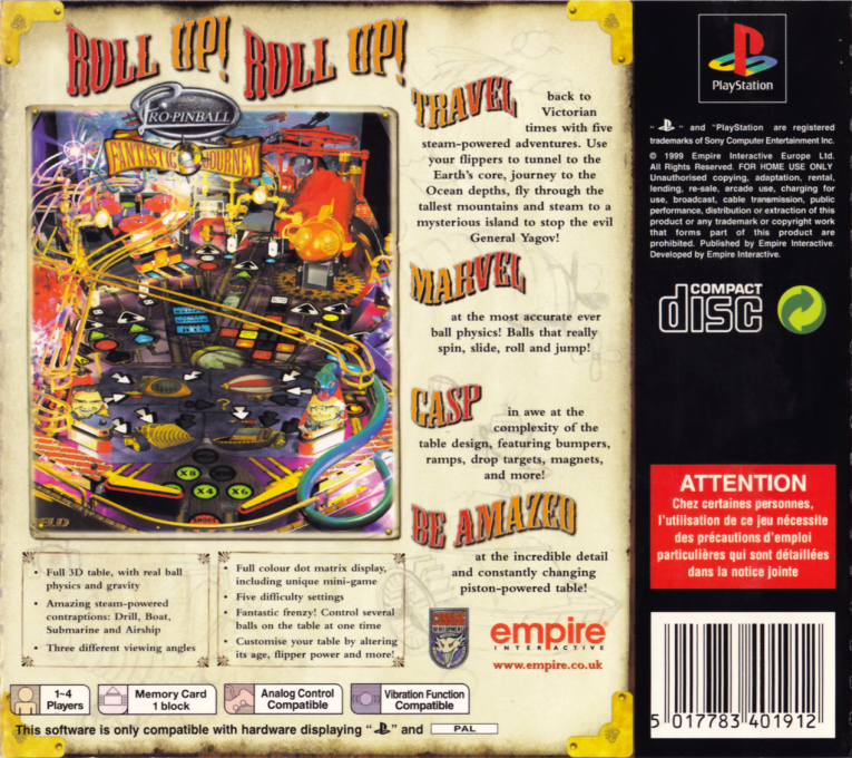 Pro Pinball - Fantastic Journey — box-2D-back (EU)