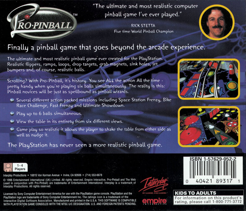 Pro Pinball - The Web — box-2D-back (US)