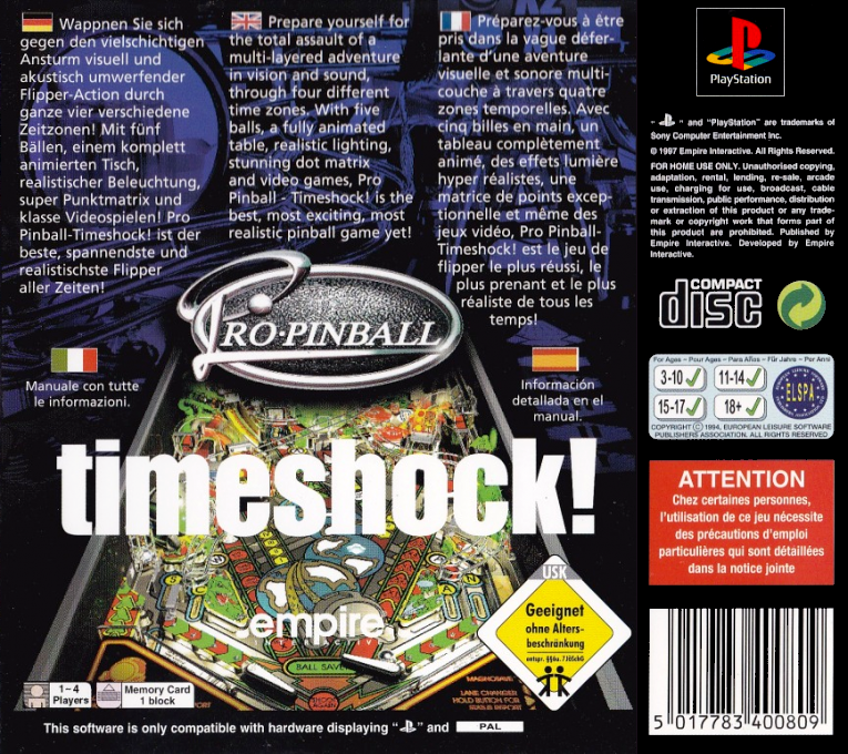 Pro Pinball - Timeshock ! — box-2D-back (EU)