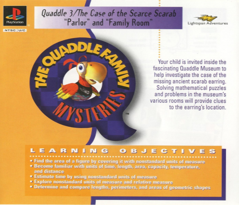 Lightspan - The Quaddle Family Mysteries 3 - The case of the Scarce Scarab - Parlor - Family Room box art