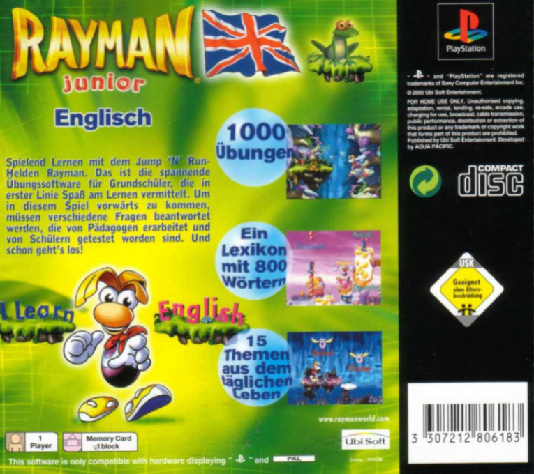 Rayman Junior — box-2D-back (DE)
