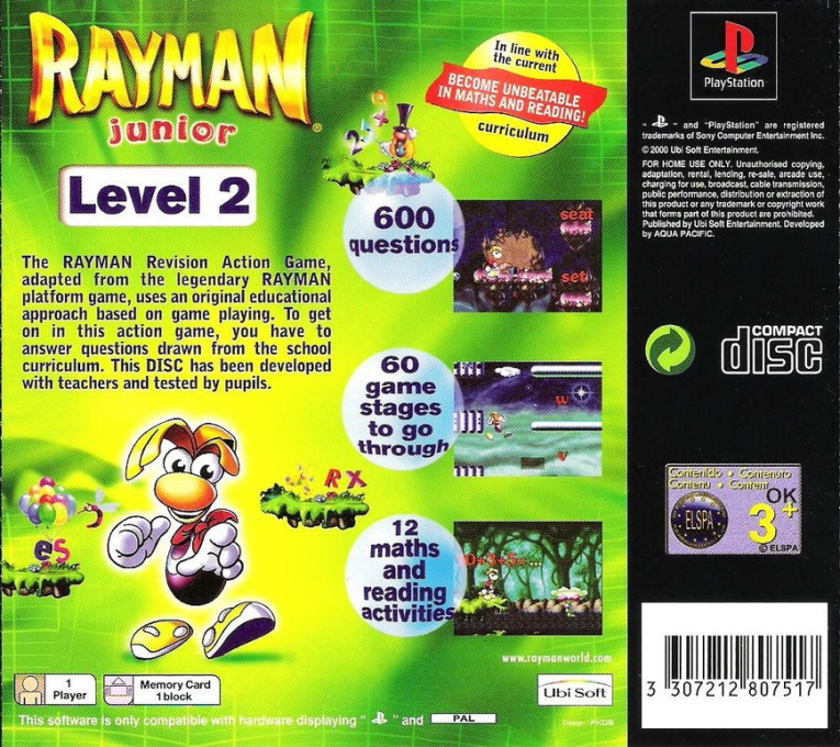 Rayman Junior - Level 2 — box-2D-back (EU)