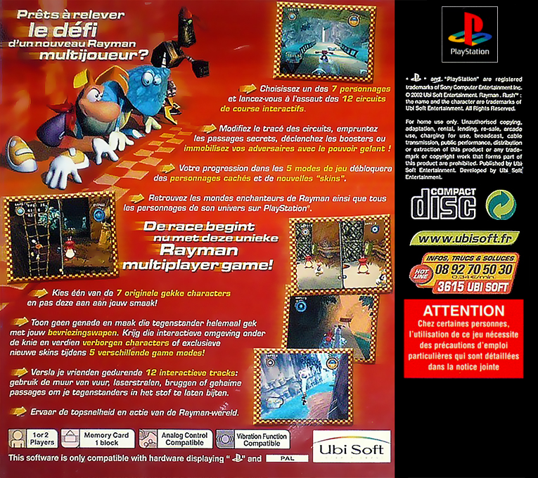 Rayman Rush — box-2D-back (FR)