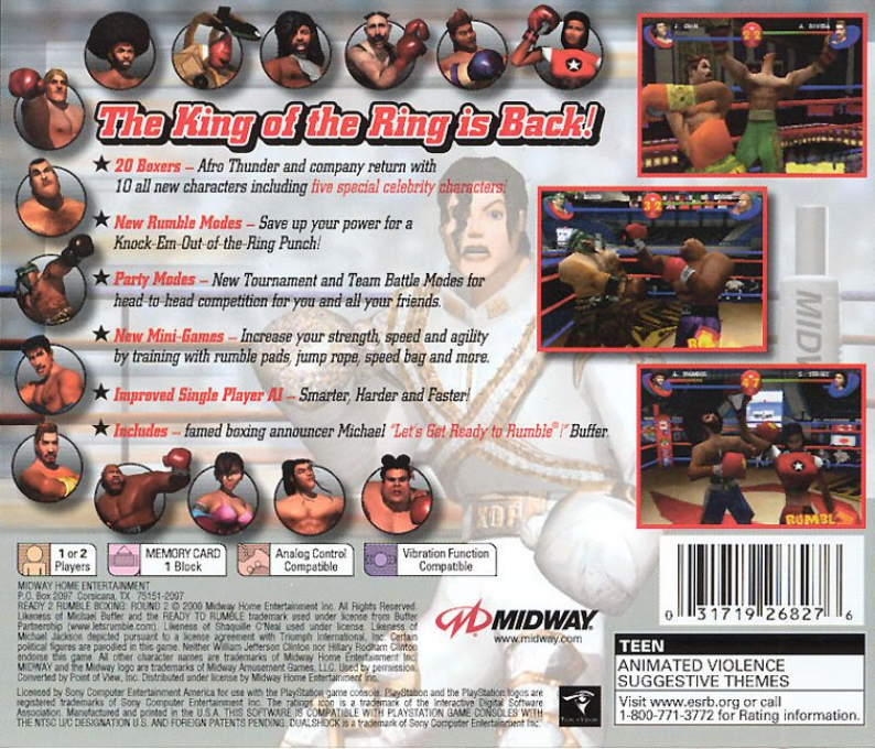 Ready 2 Rumble Boxing Round 2 — box-2D-back (US)